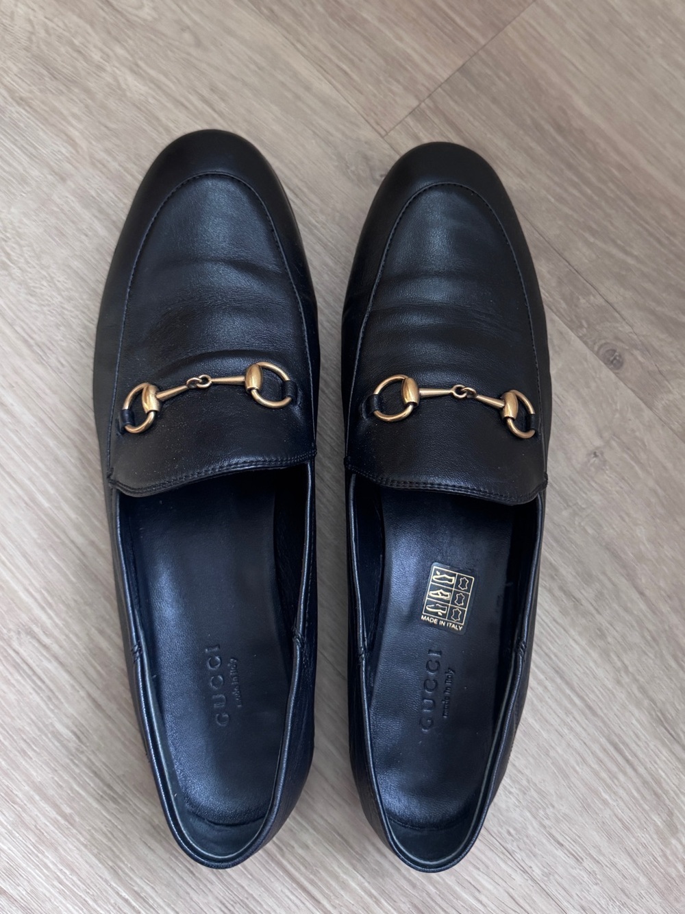 Gucci Brixton Black Leather Horsebit Loafers for Women size 40.5